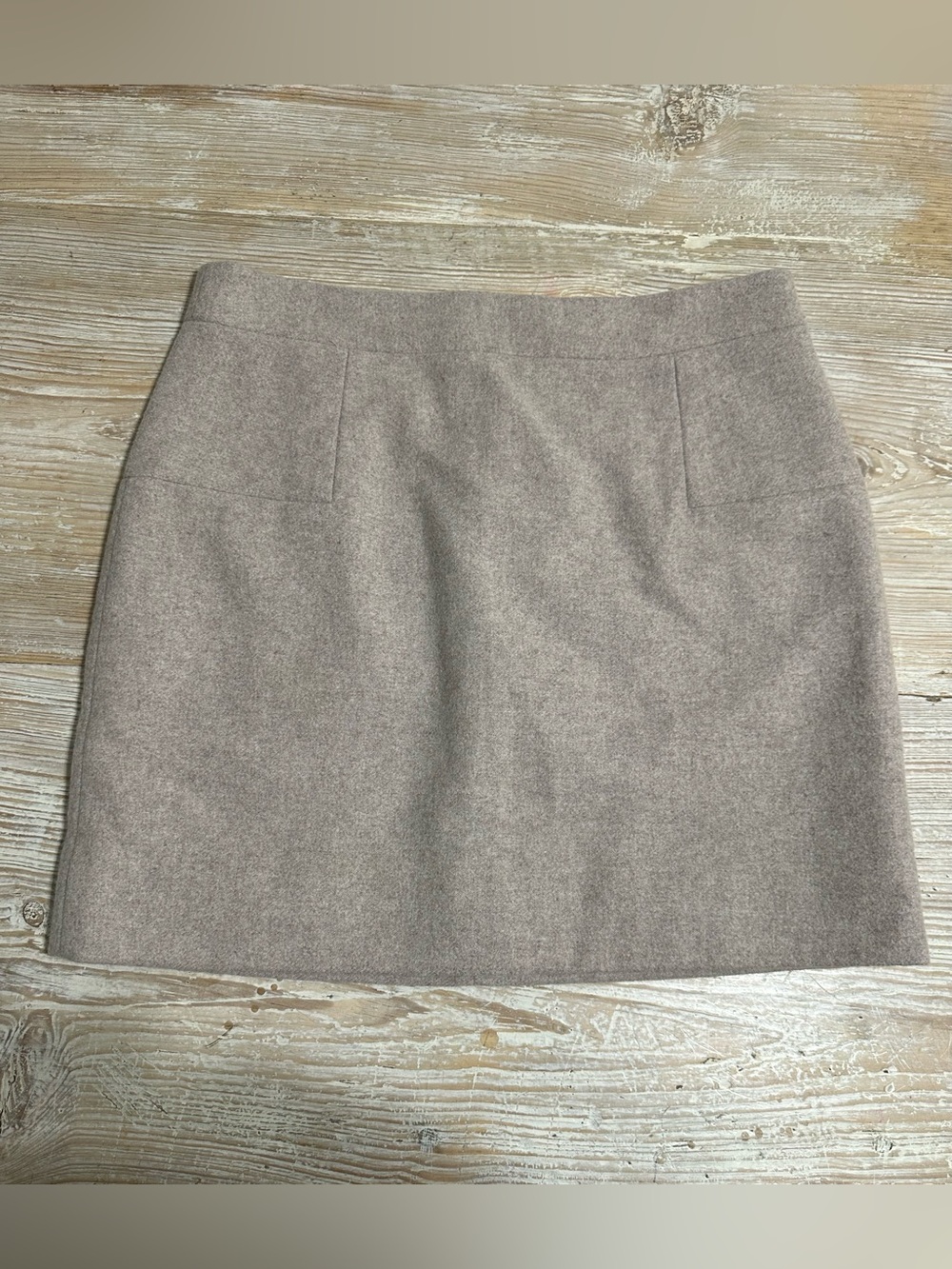 J. Crew Classic Taupe Wool-Blend Mini Skirt sz 8